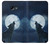 S3693 Pleine lune du loup blanc sinistre Etui Coque Housse pour Samsung Galaxy A5 (2017)