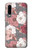S3716 Motif floral rose Etui Coque Housse pour Huawei P30