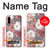 S3716 Motif floral rose Etui Coque Housse pour Huawei P30