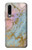 S3717 Imprimé graphique en marbre bleu pastel or rose Etui Coque Housse pour Huawei P30