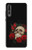 S3753 Roses de crâne gothique sombre Etui Coque Housse pour Huawei P20 Pro