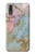 S3717 Imprimé graphique en marbre bleu pastel or rose Etui Coque Housse pour Huawei P20