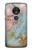 S3717 Imprimé graphique en marbre bleu pastel or rose Etui Coque Housse pour Motorola Moto G7 Power