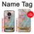 S3717 Imprimé graphique en marbre bleu pastel or rose Etui Coque Housse pour Motorola Moto G7 Power