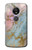 S3717 Imprimé graphique en marbre bleu pastel or rose Etui Coque Housse pour Motorola Moto E5 Plus