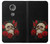 S3753 Roses de crâne gothique sombre Etui Coque Housse pour Motorola Moto E5 Plus