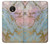 S3717 Imprimé graphique en marbre bleu pastel or rose Etui Coque Housse pour Motorola Moto E4