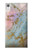S3717 Imprimé graphique en marbre bleu pastel or rose Etui Coque Housse pour Sony Xperia XA1