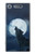 S3693 Pleine lune du loup blanc sinistre Etui Coque Housse pour Sony Xperia XZ1