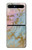 S3717 Imprimé graphique en marbre bleu pastel or rose Etui Coque Housse pour Samsung Galaxy Z Flip 5G