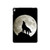 S1981 Loup hurlant à la lune Etui Coque Housse pour iPad 9.7 (2017,2018), iPad 6, iPad 5