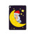 S2849 Mignon Lune Nuit Sleepy Chouette Etui Coque Housse pour iPad 9.7 (2017,2018), iPad 6, iPad 5