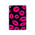 S2933 Bisous Rose Lips sur Noir Etui Coque Housse pour iPad 9.7 (2017,2018), iPad 6, iPad 5