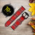 CA0290 Motif Tartan Rouge Bracelet de montre intelligente en cuir et silicone pour Samsung Galaxy Watch, Gear, Active