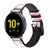 CA0548 Flore de fleur rose douce Bracelet de montre intelligente en cuir et silicone pour Samsung Galaxy Watch, Gear, Active