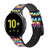 CA0592 psychédélique coloré Bracelet de montre intelligente en cuir et silicone pour Samsung Galaxy Watch, Gear, Active