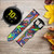 CA0639 Motif Art coloré Bracelet de montre intelligente en cuir et silicone pour Samsung Galaxy Watch, Gear, Active