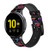 CA0731 Néon graphique millésimé Bracelet de montre intelligente en cuir et silicone pour Samsung Galaxy Watch, Gear, Active
