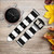 CA0180 Noir et blanc rayé Bracelet de montre intelligente en cuir et silicone pour Garmin Smartwatch