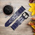CA0670 Marine Bleu Bandana Motif Bracelet de montre intelligente en cuir et silicone pour Garmin Smartwatch