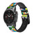 CA0694 Art abstrait carreaux de mosaïque graphique Bracelet de montre intelligente en cuir et silicone pour Garmin Smartwatch