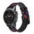 CA0731 Néon graphique millésimé Bracelet de montre intelligente en cuir et silicone pour Garmin Smartwatch