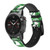 CA0754 Papier Palm Monstera Bracelet de montre intelligente en cuir et silicone pour Garmin Smartwatch