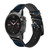 CA0774 Marine Bleu Art Graphique Bracelet de montre intelligente en cuir et silicone pour Garmin Smartwatch
