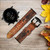 CA0156 Bois graphique Bracelet de montre intelligente en cuir et silicone pour Fossil Smartwatch