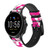 CA0255 Motif rose Hawai Hibiscus Bracelet de montre intelligente en cuir et silicone pour Fossil Smartwatch