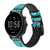 CA0406 Aqua Turquoise imprimé graphique Gemme Bracelet de montre intelligente en cuir et silicone pour Fossil Smartwatch