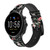 CA0421 Motif Rose millésimé Bracelet de montre intelligente en cuir et silicone pour Fossil Smartwatch