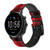 CA0511 Rouge Buffle motif de vérification Bracelet de montre intelligente en cuir et silicone pour Fossil Smartwatch