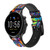 CA0639 Motif Art coloré Bracelet de montre intelligente en cuir et silicone pour Fossil Smartwatch