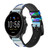 CA0765 Bénévoles le monde Faire tourner Bracelet de montre intelligente en cuir et silicone pour Fossil Smartwatch