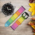 CA0284 Arc en ciel Motif Bracelet de montre intelligente en cuir et silicone pour Wristwatch Smartwatch