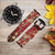 CA0309 Rouge Fleur amandier Van Gogh Bracelet de montre intelligente en cuir et silicone pour Wristwatch Smartwatch