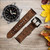 CA0363 Leo Zodiaque Zodiaque marron Impression graphique Bracelet de montre intelligente en cuir et silicone pour Wristwatch Smartwatch