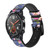 CA0644 Motif Fleur millésimé Bracelet de montre intelligente en cuir et silicone pour Wristwatch Smartwatch
