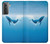 S0843 Baleine bleue Etui Coque Housse pour Samsung Galaxy S21 5G