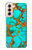 S2688 Aqua Copper Turquoise Graphic Gemme Etui Coque Housse pour Samsung Galaxy S21 5G