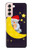 S2849 Mignon Lune Nuit Sleepy Chouette Etui Coque Housse pour Samsung Galaxy S21 5G