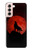 S2955 Loup Hurlant Rouge Lune Etui Coque Housse pour Samsung Galaxy S21 5G