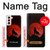 S2955 Loup Hurlant Rouge Lune Etui Coque Housse pour Samsung Galaxy S21 5G