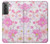 S3036 Flore de fleur rose douce Etui Coque Housse pour Samsung Galaxy S21 5G