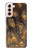 S3691 Plume de paon d'or Etui Coque Housse pour Samsung Galaxy S21 5G