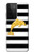 S2882 Noir et blanc rayé Dauphin d'or Etui Coque Housse pour Samsung Galaxy S21 Ultra 5G