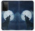 S3693 Pleine lune du loup blanc sinistre Etui Coque Housse pour Samsung Galaxy S21 Ultra 5G