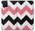 S1849 Rose Noir Chevron Zigzag Etui Coque Housse pour Samsung Galaxy A12