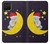 S2849 Mignon Lune Nuit Sleepy Chouette Etui Coque Housse pour Samsung Galaxy A12